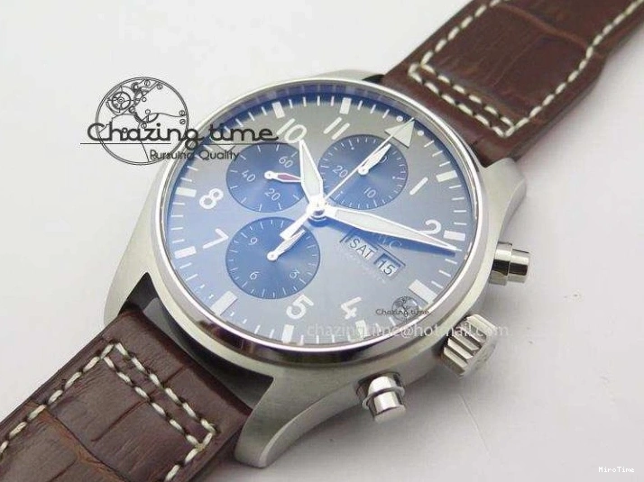 MIROTIME 0113 Youthful 2016 Pilot Chrono SS IW377719 ZF Best Edition On Brown Leather Strap A 7291